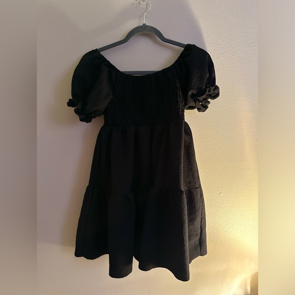 Women’s black off the shoulder ruffle dress
